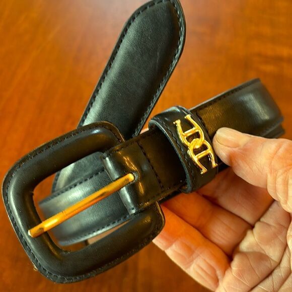 Vintage Etienne Aigner Navy Leather Belt - S - Picture 1 of 8